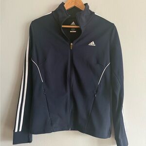adidas Navy Full-Zip Track Jacket with White Stripes